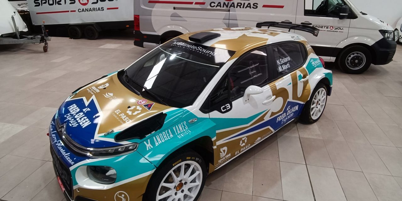 El Citroën C3 Rally2 de Nil Solans y Marc Martí ya luce sus colores para el 50 Rally Senderos de La Palma –  Trofeo CICAR