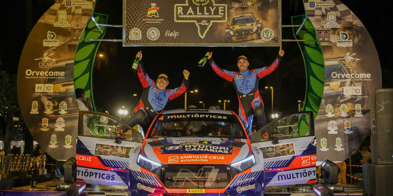Fernando Cruz y Juan Ricardo Luis, con Hyundai i20 N Rally2, se llevan la victoria en el 50 Rallye La Palma Isla Bonita – Trofeo CICAR