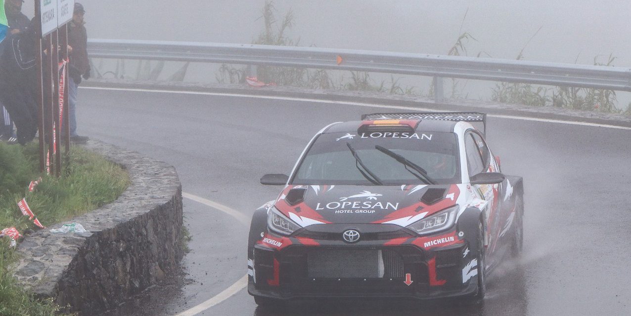 El Toyota GR Yaris Rally2 de Luis Monzón y José Carlos Déniz, con el número uno en el 42 Rally Villa de Santa Brígida
